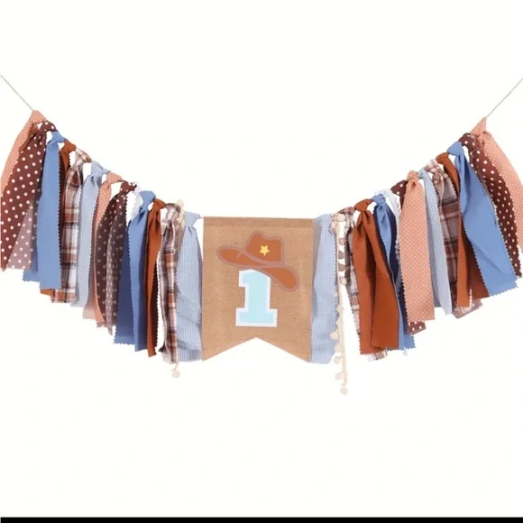 1st Rodeo Birthday Cowboy High Chair Banner - Picture 2 of 4